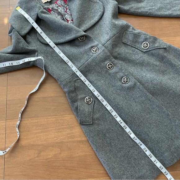 Mara Hoffman | Women’s Black 100% Camel Hair Peacoat Pea Coat Jacket Trench Grey - Picture 6 of 8